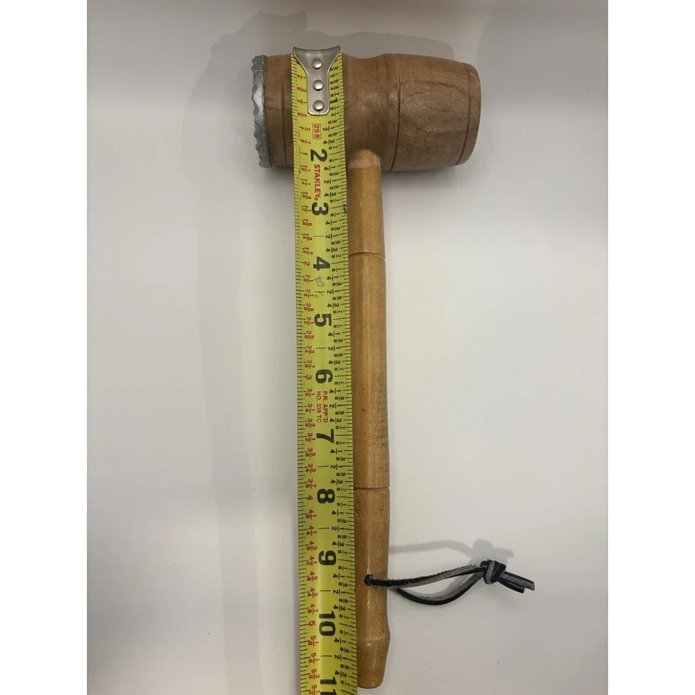 Primitive Vintage Wood Meat Mallet Hammer Steak Tenderizer Farmhouse 12